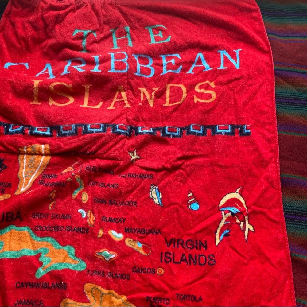 Y2K The Caribbean Islands Beach Towel Backpack. Great Shape!